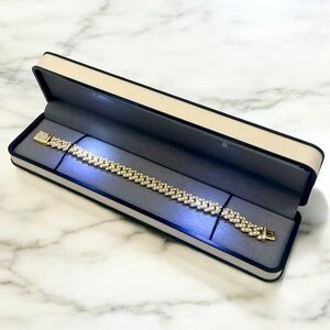 18k Gold Plated, 9.90CTW Moissanite Miami Cuban Bracelet